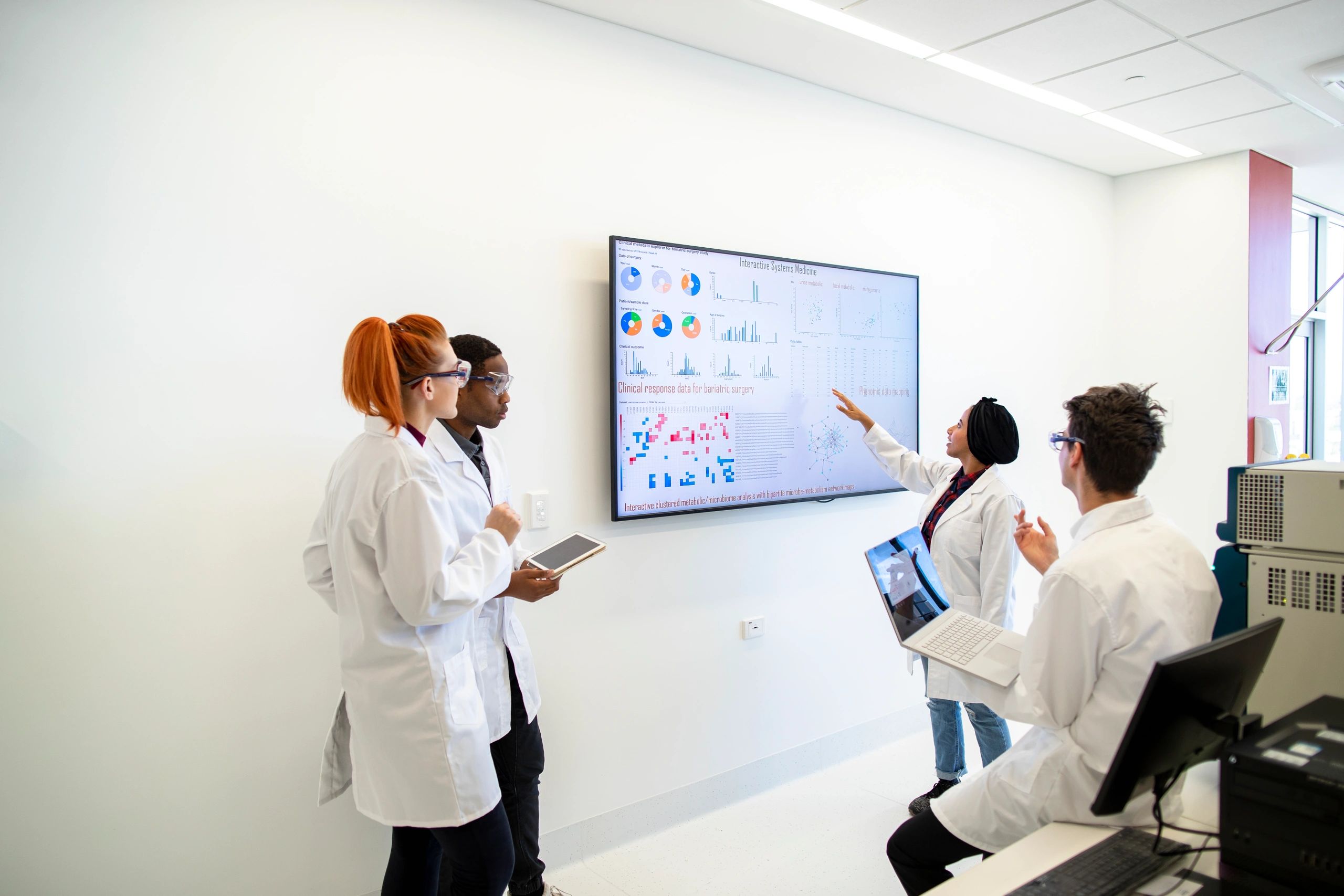 Healthcare team reviewing analytics and performance data