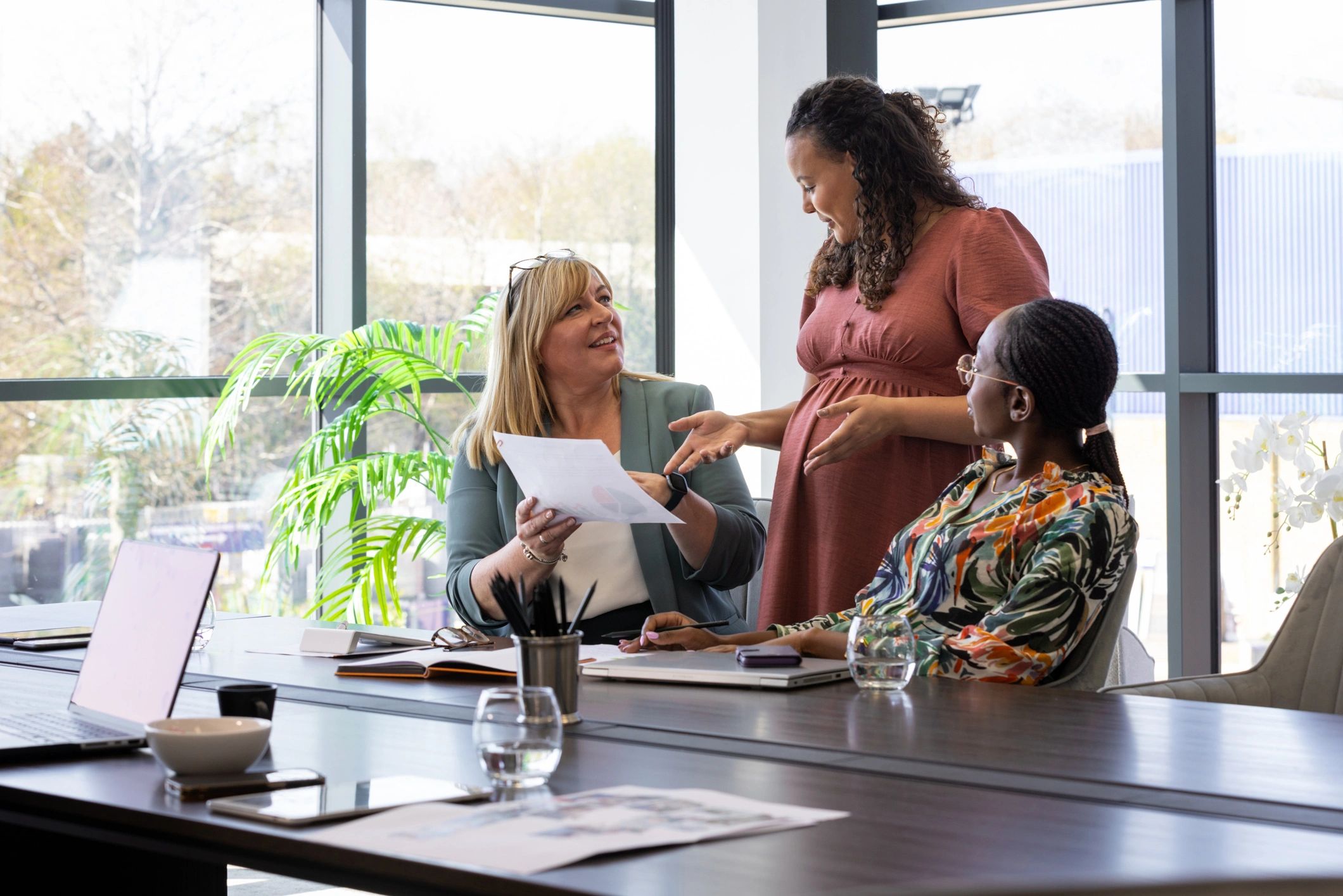 Healthcare professionals meeting in a modern office